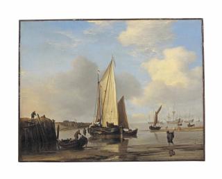 Willem van de Velde II - A Kaag And Other Vessels Off An Inlet On The Dutch Coast
