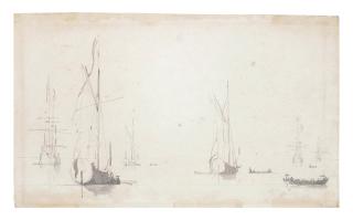 Willem van de Velde II - Men o\' war and States Yachts on calm waters