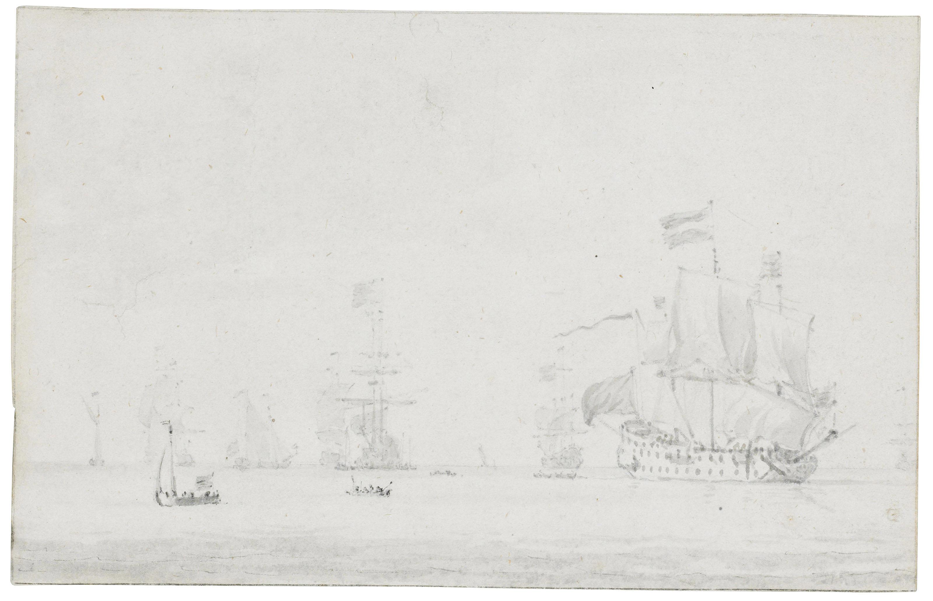 Willem Van De Velde Ii - Shipping on a calm sea