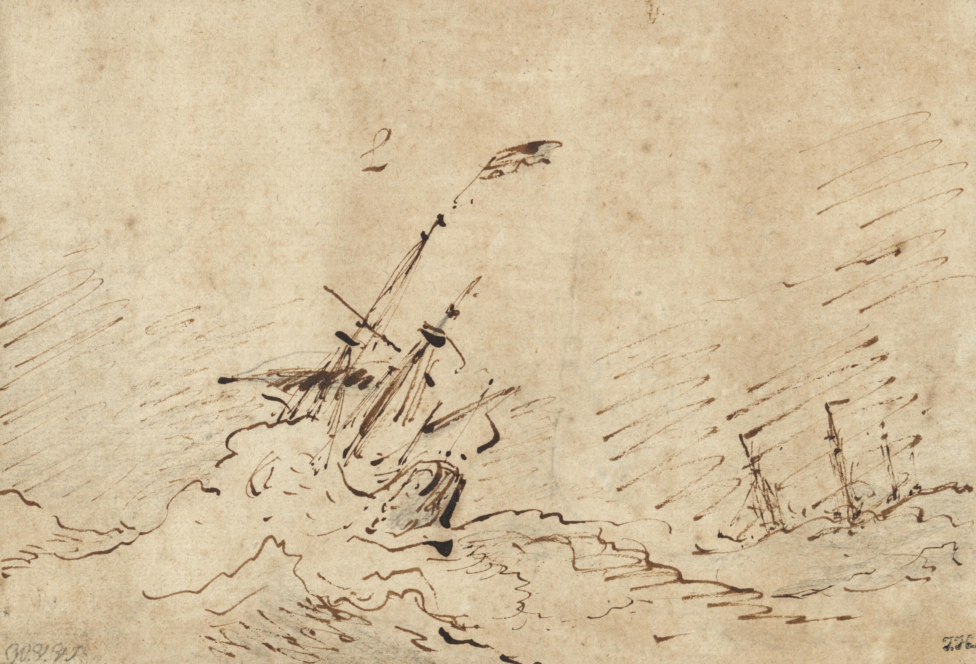 Willem Van De Velde II - Ships in a storm