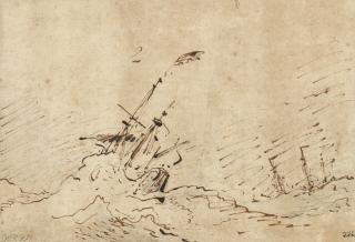 Willem Van De Velde II - Ships in a storm