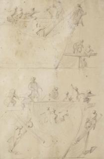 Willem Van De Velde II - Studies Of A Ship With Crew Raising Anchors