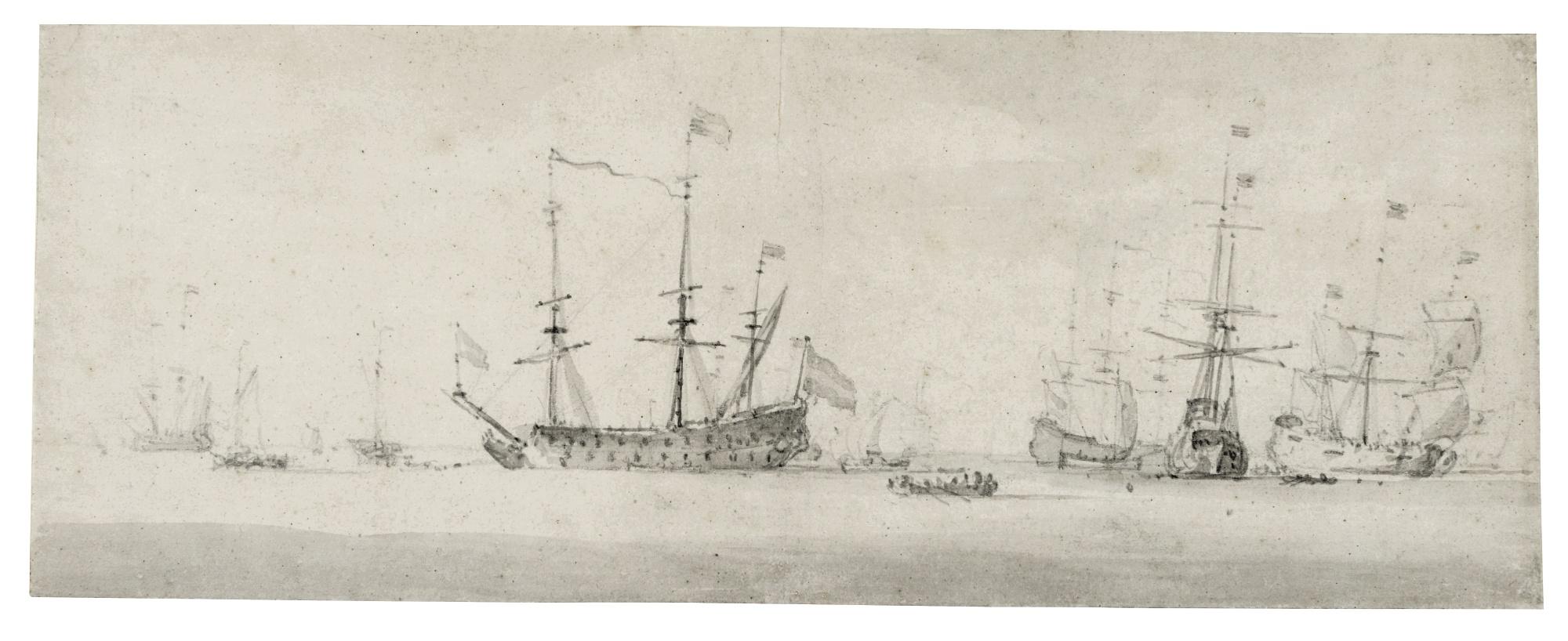 Willem Van De Velde Le Jeune - Dutch Ships At Anchor