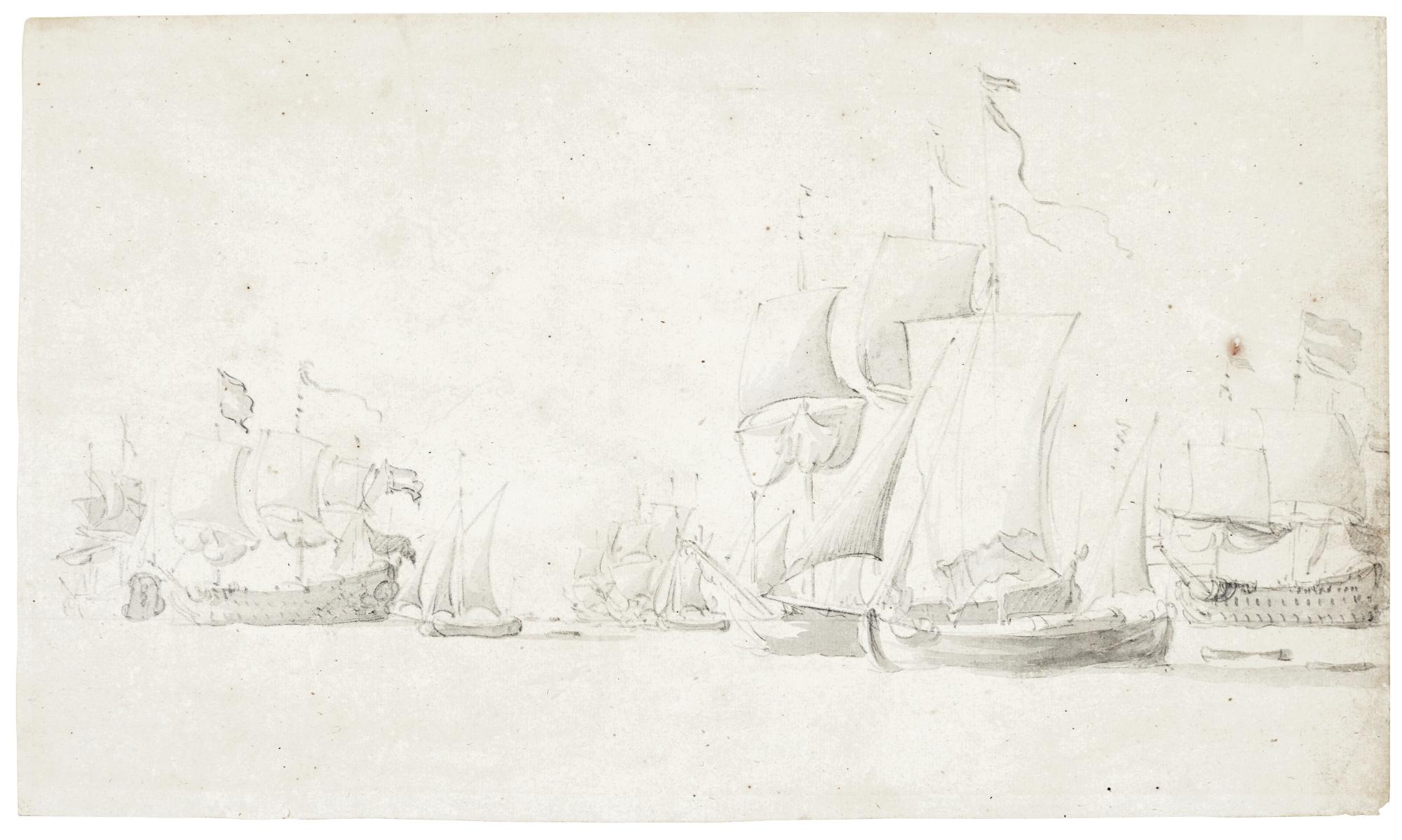 Willem Van De Velde The Elder - Dutch Shipping Under Sail