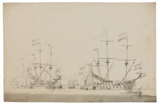 Willem van de Velde the Elder - Dutch Ships At Anchor