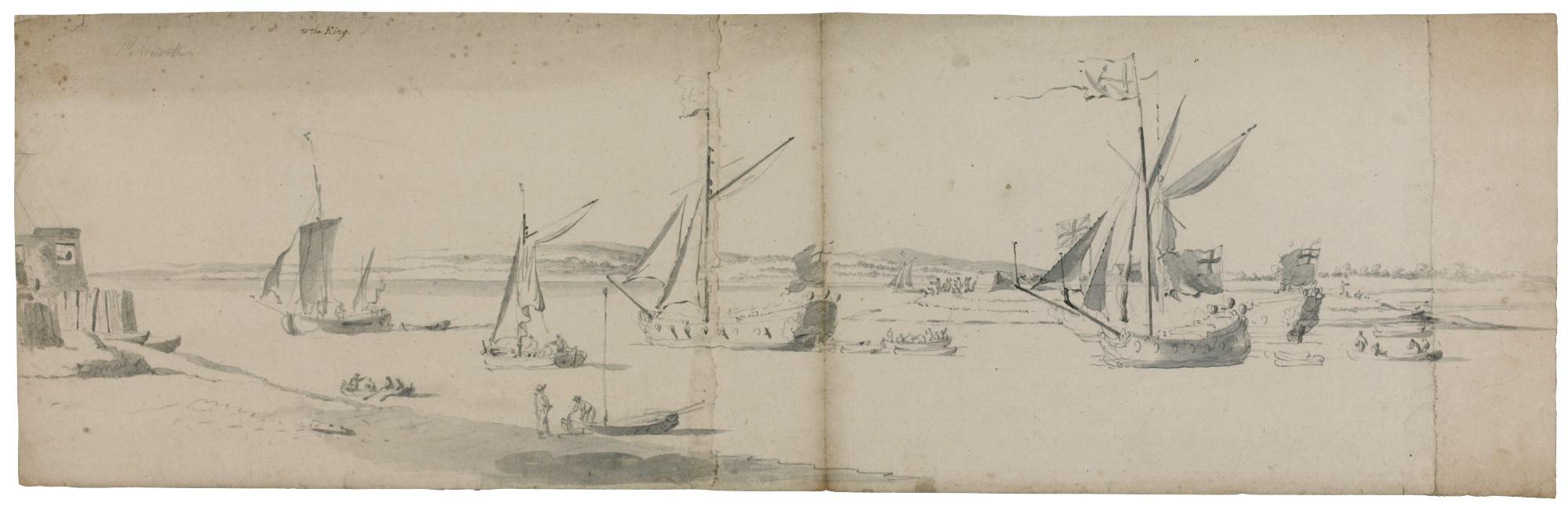 Willem van de Velde the Elder - Royal Yachts At Portsmouth