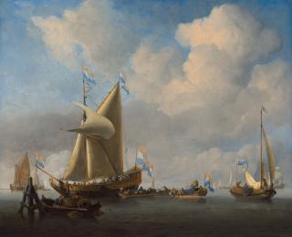 Willem Van De Velde, The Younger - A calm with a States Yacht firing a salute