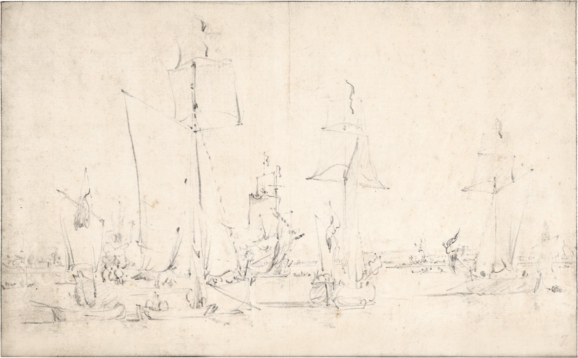 Willem Van De Velde The Younger - English vessels becalmed