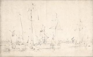 Willem Van De Velde The Younger - English vessels becalmed