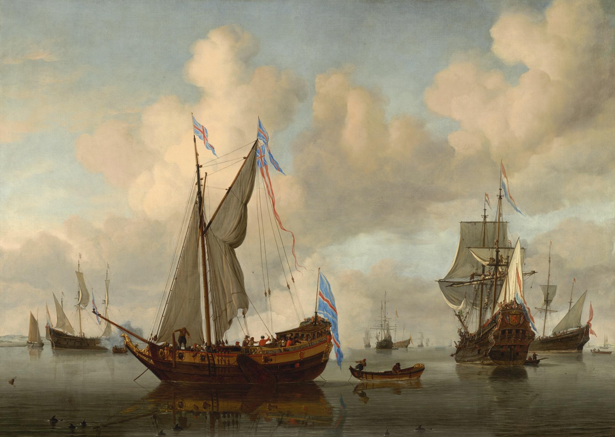 Willem van de Velde the Younger - The English Royal Yacht Mary About To Fire A Salute