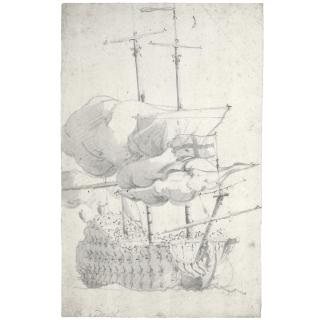 Willem Van De Velde The Younger - The St. Andrew Shortening Sail