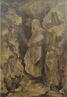 Willem van den Berg - Family amongst workers and fisherman