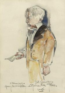 Willem van den Berg - Portrait of Willem Sandberg at the opening at Museum Fodor