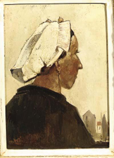 Willem van den Berg - Woman from Scheveningen in traditional dress