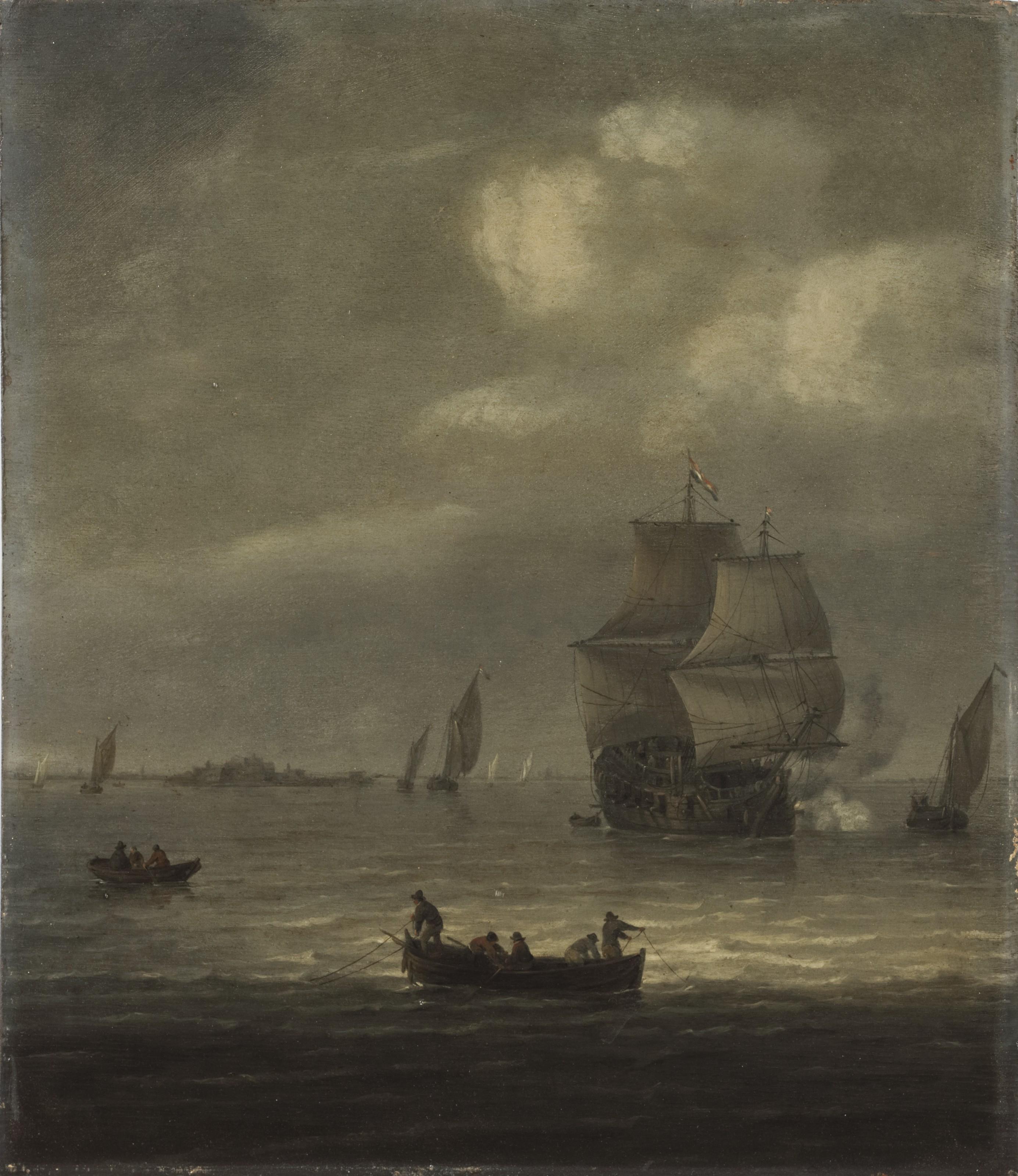 Willem Van Diest - Men-o\'-war and other shipping off Fort Rammekens