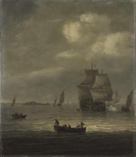 Willem Van Diest - Men-o\'-war and other shipping off Fort Rammekens
