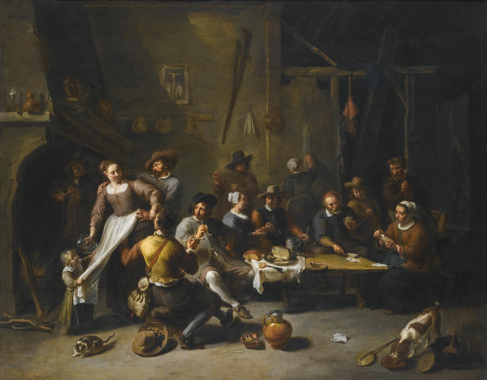 Willem Van Herp I - Tavern With Merrymakers And Cardplayers