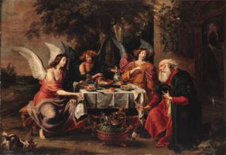 Willem van Herp - Abraham and the three angels
