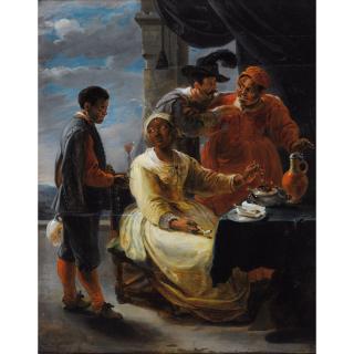 Willem Van Herp - Personnages Coloniaux Prisant Du Tabac