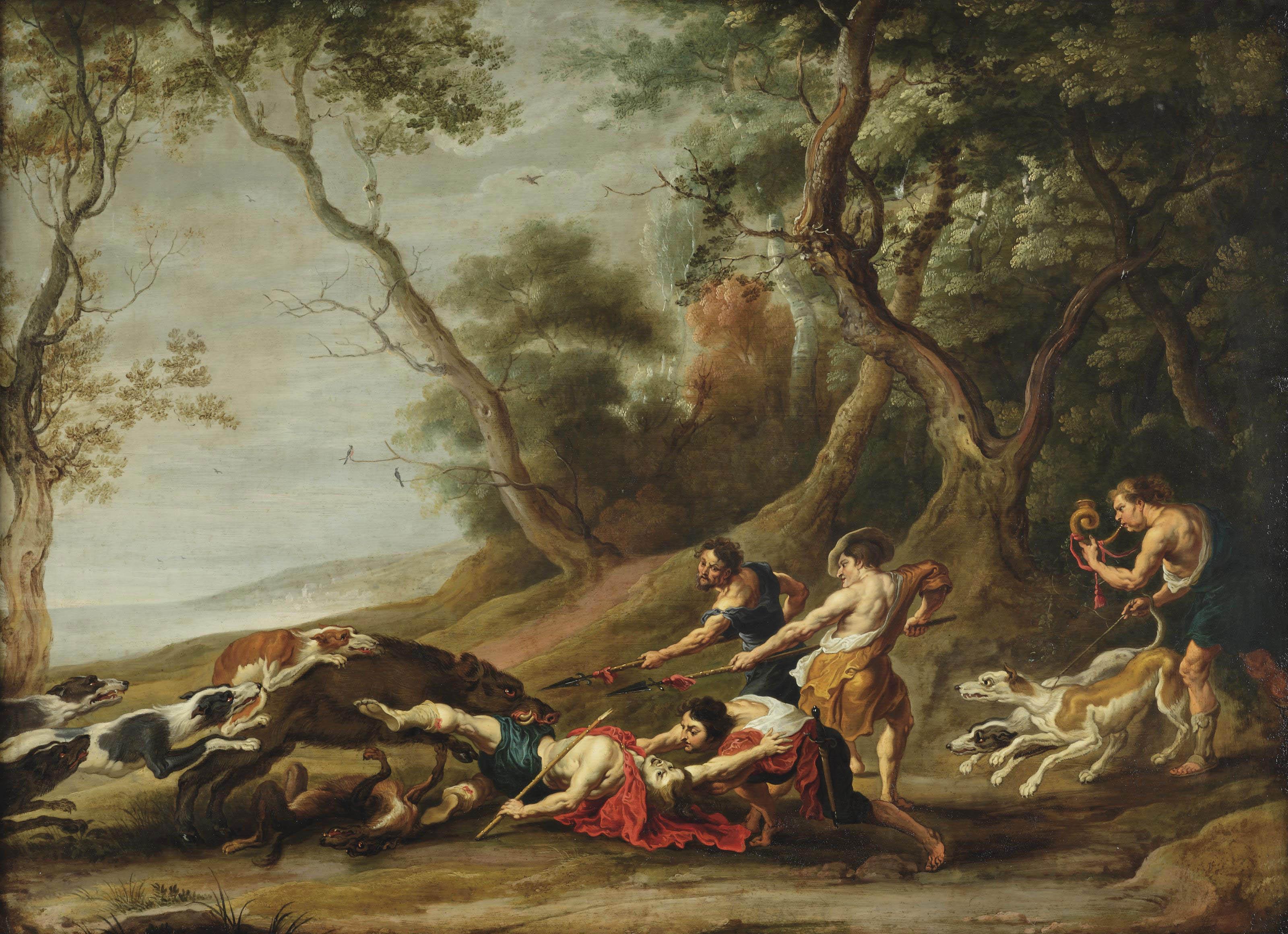 Willem van Herp - The hunt for the wild boar