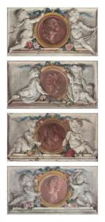 Willem van Leen - Four portrait medallions flanked by putti