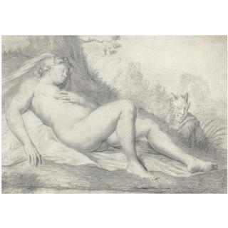 Willem van Mieris - A Sleeping Nymph Watched By A Satyr