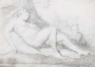 Willem Van Mieris - A Sleeping Nymph Watched By A Satyr