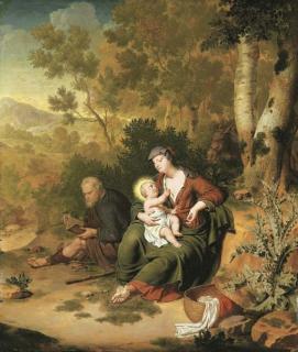 Willem Van Mieris - The Rest on the Flight into Egypt
