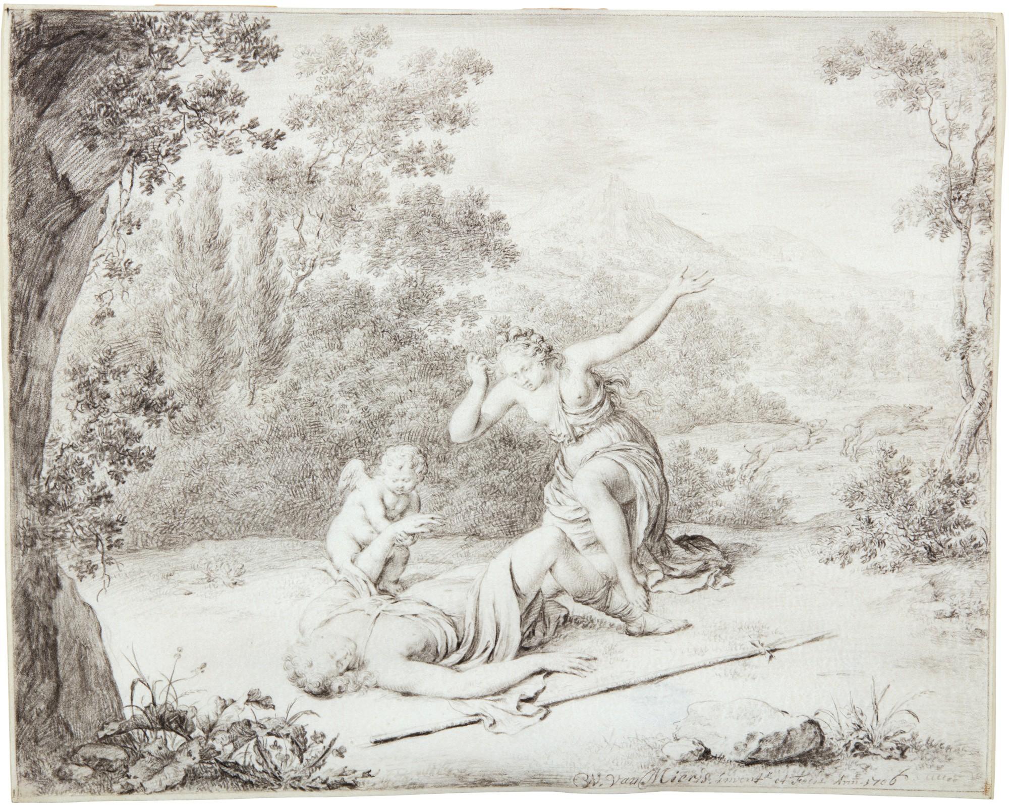 Willem Van Mieris - Venus Mourning Adonis