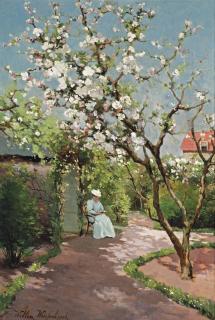 Willem Weissenbruch - Under The Blossom Tree