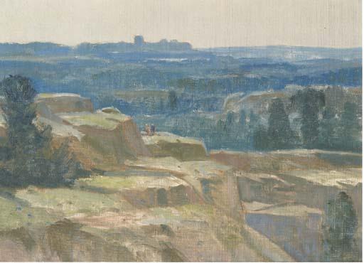 Willem Witjens - Vergezicht in Kent, Engeland: a panoramic view of the countryside in Kent