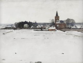 Willem Witsen - A view of Ede in winter
