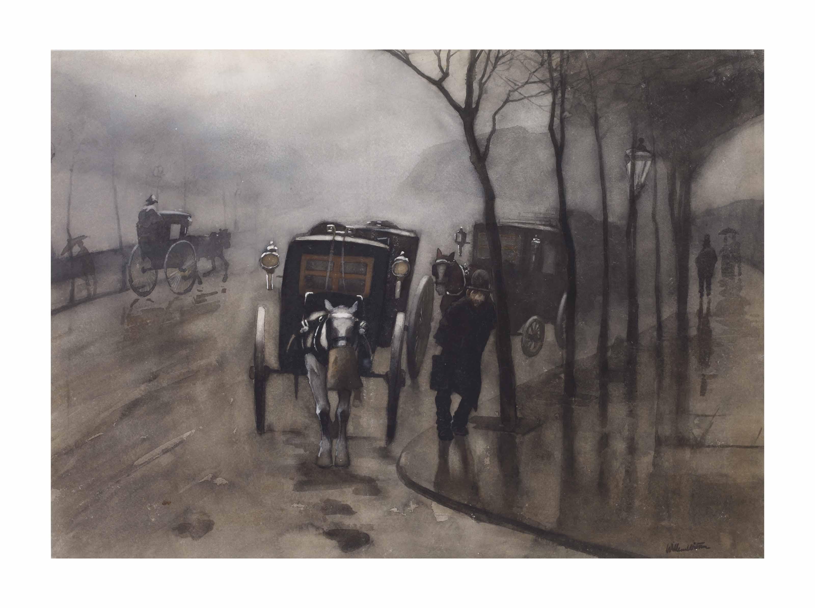 Willem Witsen - Carriages at the Victoria Embankment, London
