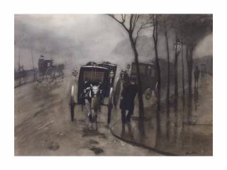 Willem Witsen - Carriages at the Victoria Embankment, London
