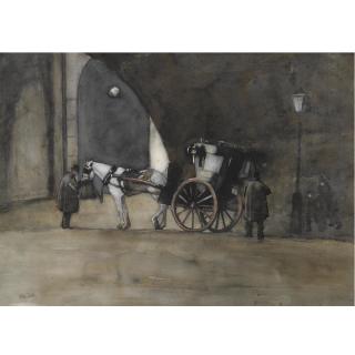 Willem Witsen - Dutch A Carriage At Waterloo Bridge, London