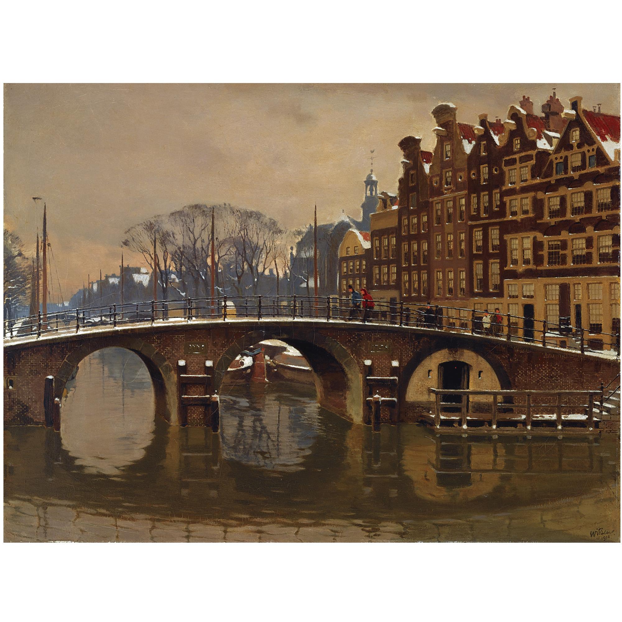 Willem Witsen - Dutch A Wintry View Of The Brouwersgracht, Amsterdam