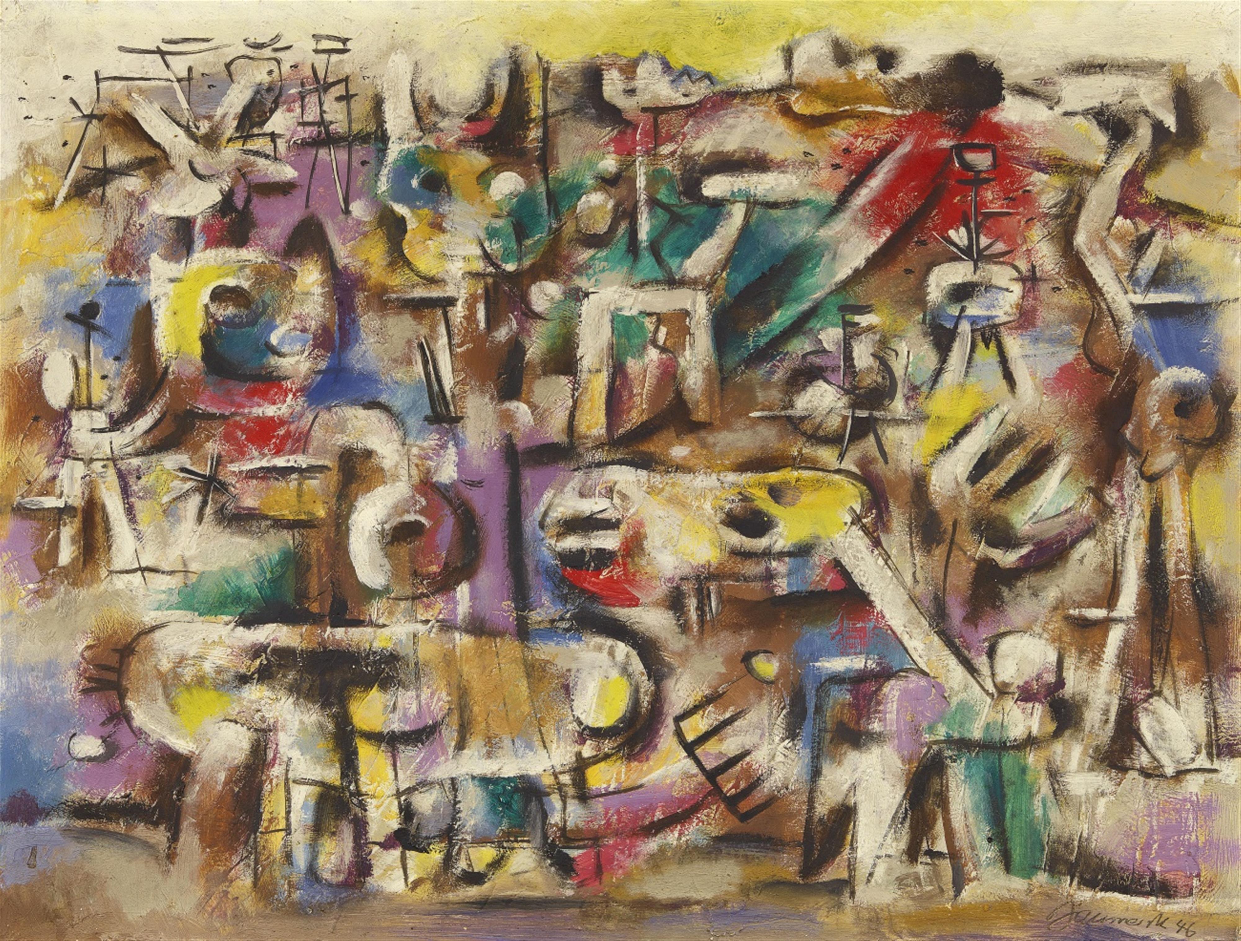 Willi Baumeister - Figurenmauer