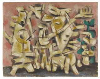 Willi Baumeister - Heitere Bewegung Auf Rosa (Cheerful Movement In Pink)