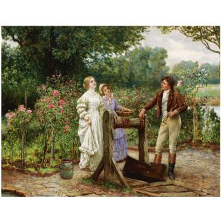 William A. Breakspeare - British A Flirtation In The Rose Garden