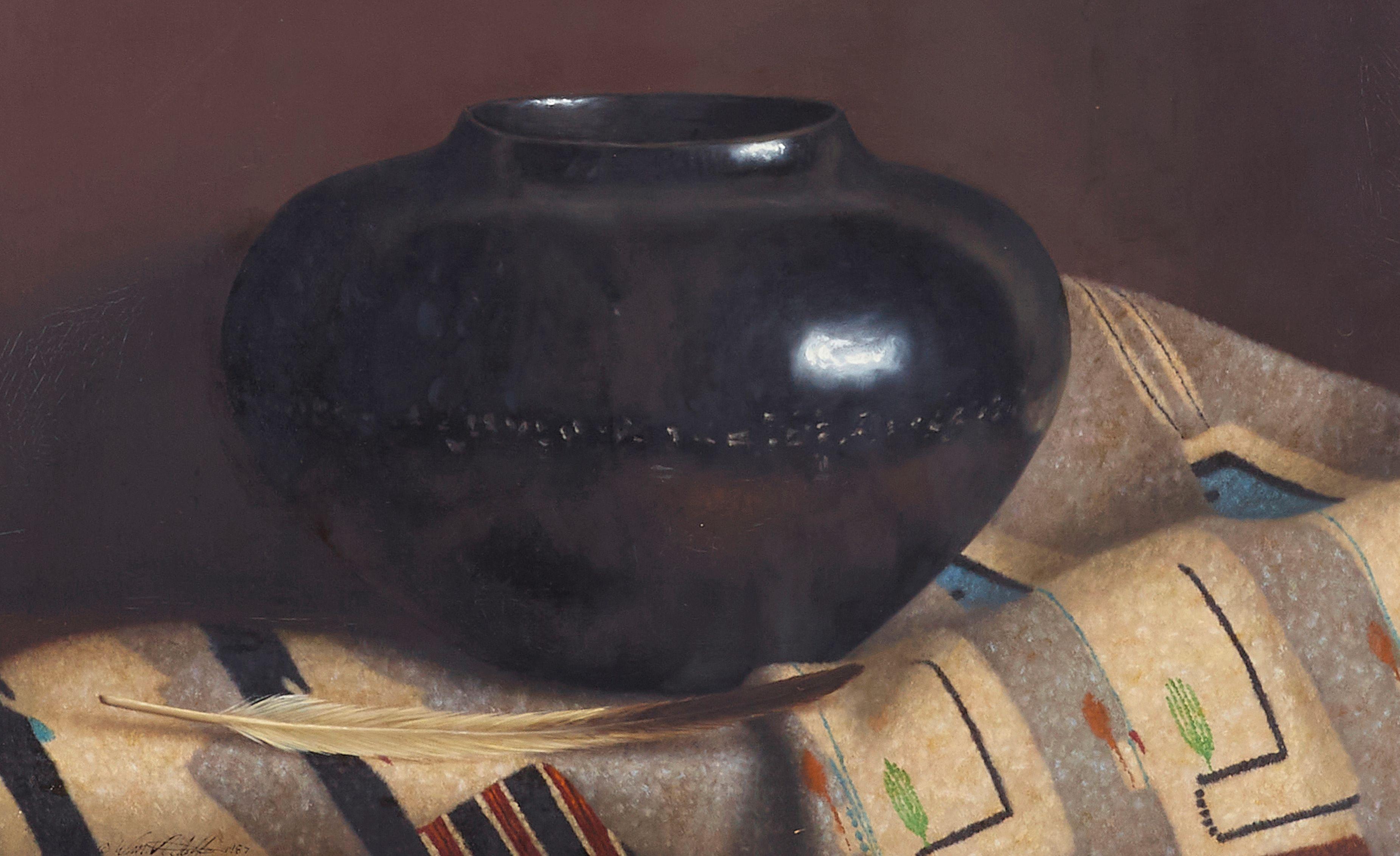 William Acheff - Black with Yei 10 x 16 in. framed 15 3/4 x 21 3/4 in.