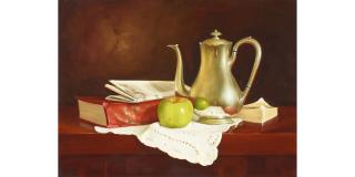 William Acheff - Still Life (with Green Apple) 18 x 24 in. framed 28 1/2 x 34 1/2 in.