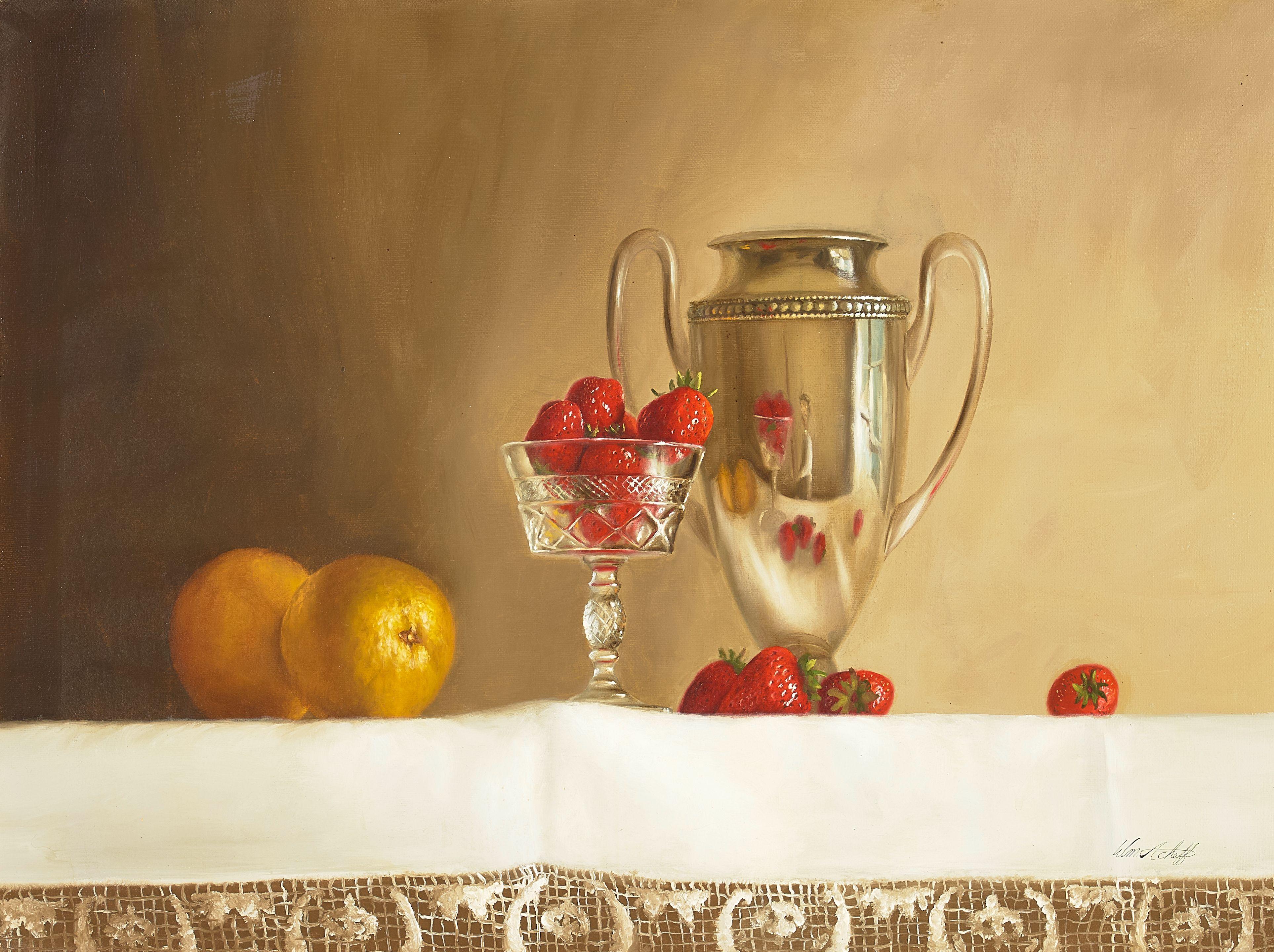 William Acheff - Still Life (with Strawberries) 18 x 24 in. framed 28 1/2 x 34 1/2 in.