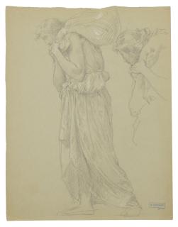 William-Adolphe Bouguereau - Étude De Femme Portant Un Sac Avec Reprise Du Visage