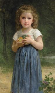 William Adolphe Bouguereau - Petite fille tenant des pommes dans les mains