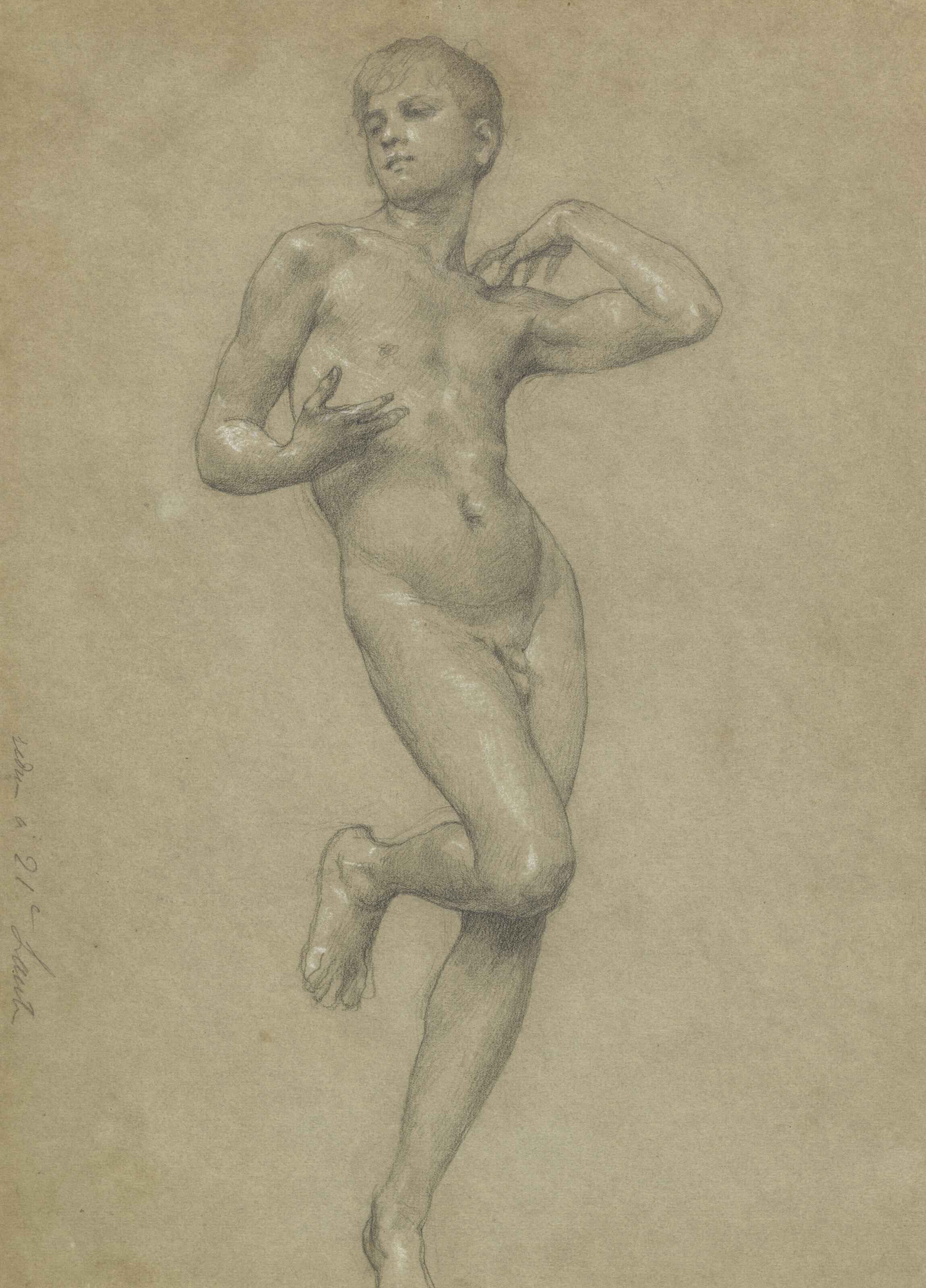 William-Adolphe Bouguereau - Study of a nude youth