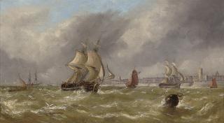 William Adolphus Knell - A fresh breeze off Portsmouth Harbour
