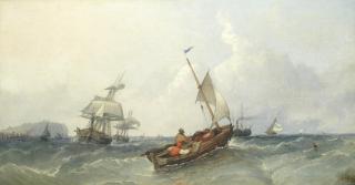 William Adolphus Knell - Coastal craft off Scarborough