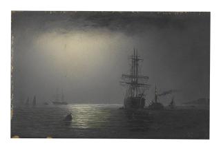 William Adolphus Knell - Moonlit Harbor