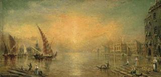 William Adolphus Knell - On The Bacino At Sunset, Venice