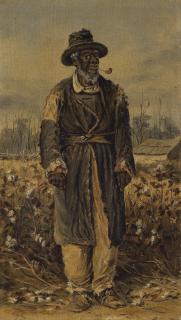 William Aiken Walker - Man Smoking Pipe in Cotton Field